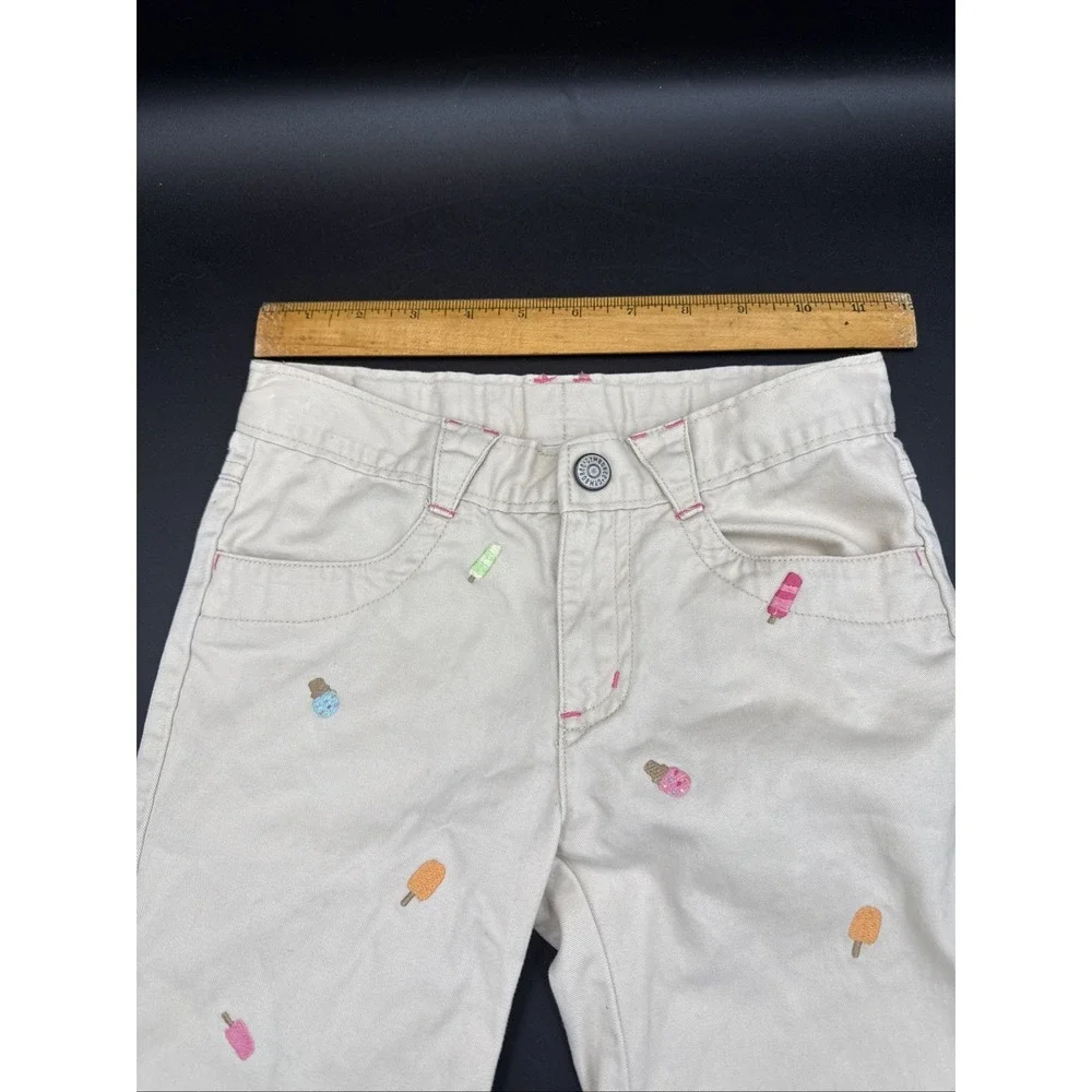 2009 Gymboree Shorts 7 Tan Popsicles Ice Cream Embroidered 11
